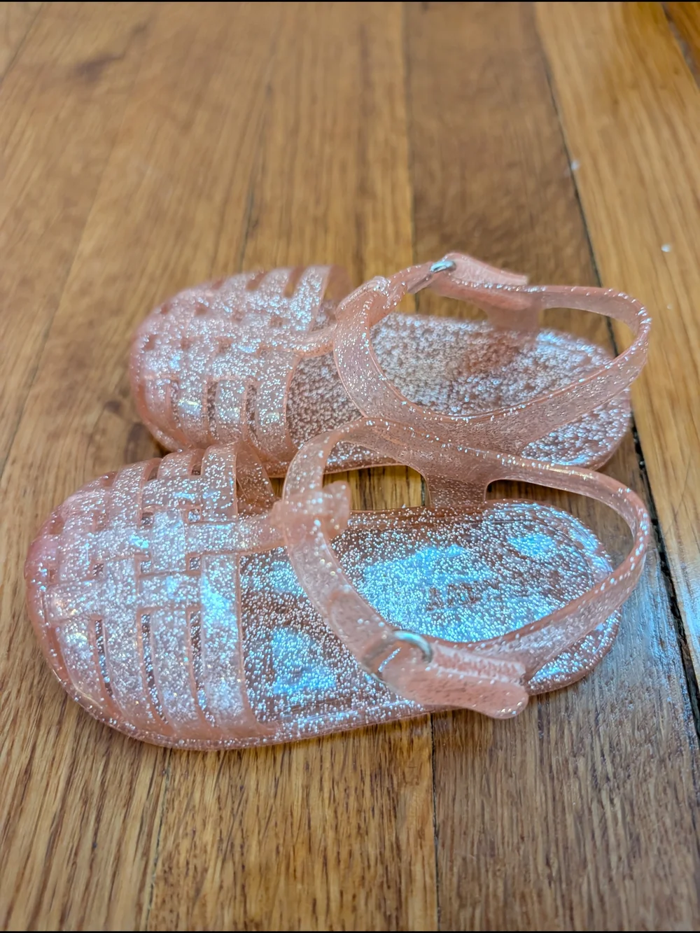Old Navy Baby Girls Glitter Jelly Sandals In Pink And Clear Size 5 Two Pairs